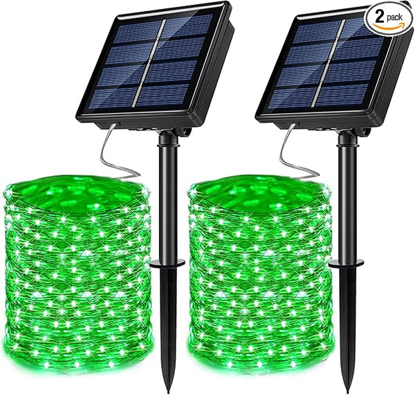 2 Pack Solar Powered Fairy String Lights Outdoor Waterproof 8 Modes Twinkle Christmas Decorations Lights, Each | Lumora