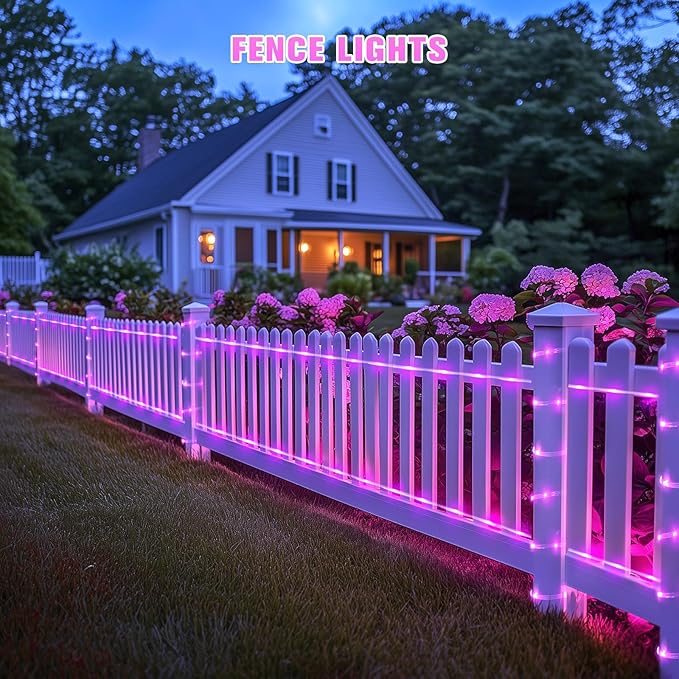 JMEXSUSS 2 * 200 LED Pink Solar Rope Lights, 66ft IP 65 Waterproof Solar String Light Outdoor, 8 Modes Christmas | Lumora