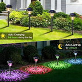 8Pack Solar Pathway Lights Outdoor Waterproof, Multicolor & Warm White Changing LED Solar Lights Christmas | Lumora