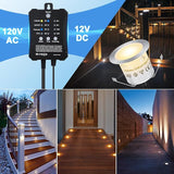 Dimmable LED Deck Lights With Timer and Photocell Sensor, 20 Pack Recessed Light Kits, IP67 Waterproof Outdoor | Lumora