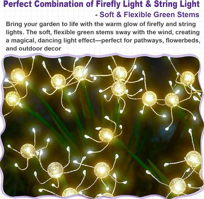 Solar Swaying Garden Lights – Firefly Effect Outdoor LED Lights with Upgraded Solar Panel, Waterproof Pathway Lights for Yard & Holiday Decor (4pack)