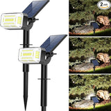 102 LED Solar Spot Lights Outdoor Waterproof IP65, Adjustable Landscape Spotlights, [2 Pack/4 Modes] Auto On/Off | Lumora