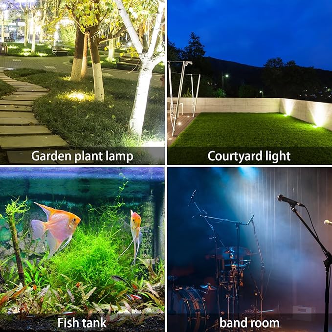 AVEKI Solar Pond Spotlights, 12 LED Solar Underwater Lights with Dual Head Waterproof Submarine Landscape Spotlight | Lumora