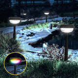 Ensenior Solar Pathway Lights IP65 Waterproof, RGB Color Changing & 6500K Cool White, 8-16Hr Runtime, Flower | Lumora