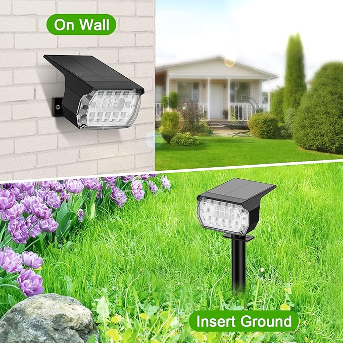 LANSOW Solar Spot Lights Outdoor Color Changing, [7 Modes/8 Pack] Christmas Landscape Spotlights, Solar Lights | Lumora
