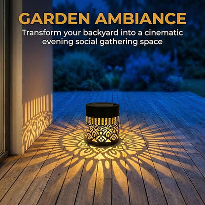 Decorative Solars Mandala Lights, Metal Solars Powered Outdoors Deck Steps Walls Lights, Mandala Theme Waterproof Fence Light for Garden Post Patio Backyard Yard Decor (Mandala*4PCS)