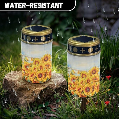 Solar Pathway Lights,Sunflower Solar Lights Outdoor, Solar Stake Lights Landscape Lighting for Outside Path Walkway Driveway Sidewalk Lawn Yard Garden Decor