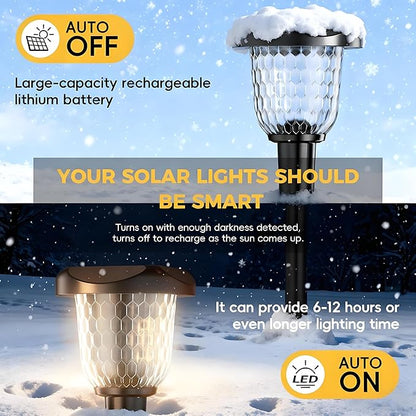 Bright 1 Pack Solar Pathway Lights, Dual Color Modes (Color Changing & Warm Yellow), IP67 Waterproof Auto On/Off Solar Lights for Garden, Walkway, Yard, Driveway Landscape Decor
