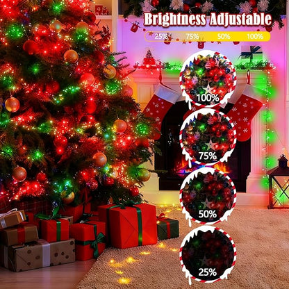 2026 New Voice Control 88ft 240LED Smart Christmas String Lights Outdoor/Indoor | String Lights with Remote, 12Modes, 7Voice Commands & Timers, Christmas Twinkle Light for Xmas Tree Decor(Red & Green)