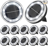 ZAIYW 12 Pack Solar Ground Lights Outdoor Waterproof Pathway Lights Solar Powered Disc Landscape Lighting for | Lumora