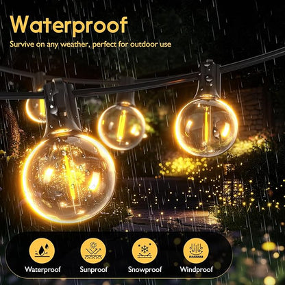 Outdoor String Lights 100ft LED Hanging Globe Patio Lights with G40 Shatterproof Bulbs(34+3 Bulbs), Waterproof Connectable Hanging Light for Indoor Outdoor Decor Garden Camping Backyard Porch