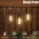 Outdoor String LED Patio Lights - 50FT, IP65 Waterproof Outside Patio Lights with 16 (15+1) S14 LED Bulbs for | Lumora