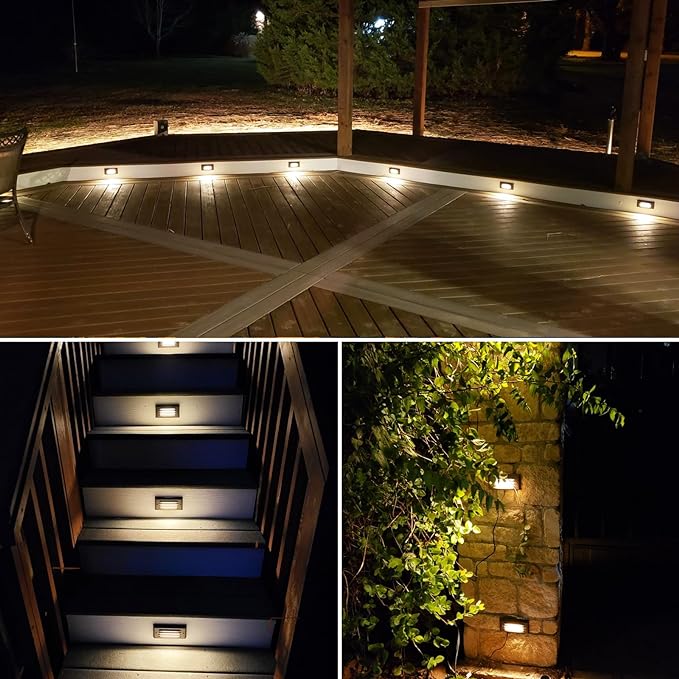 SUNVIE LED Low Voltage Step Lights 3000k Step Light Outdoor 5W Low Voltage Deck Lights with Horizontal Louver | Lumora