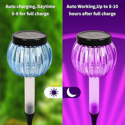 DOUBLEZHE 12Pack Solar Christmas Pathway Lights Outdoor Waterproof, Multicolor & Warm White Changing LED Outdoor Solar Lights Christmas Decorations with Auto On/Off for Garden, Yard, Patio, Walkway