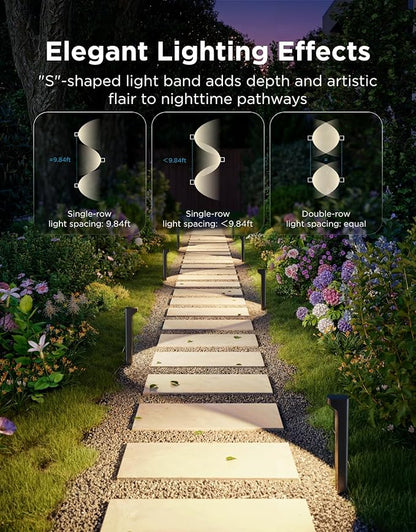 Govee Outdoor Pathway Lights 2 Lite 4 pack, IP67 Waterproof, 16 Million Colors, 60+ Scene Modes Patio Lights for Path,Landscape Lighting, Outdoor Decor, Compatible with Alexa, Google Assistant, Matter
