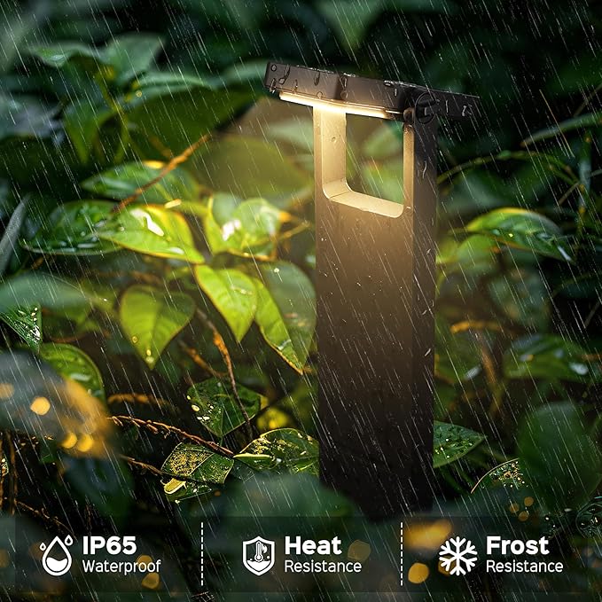 Solar Pathway Lights Outdoor 4 Pack, 360° Adjustable Panel, Multicolor 200LM Solar Powered Path Lights, 12H Lasting, IP65 Waterproof Landscape Lighting for Walkway Yard Garden