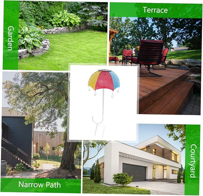 Solar Pathway Lights Outdoor Iron Umbrella Garden Stake Lights Decorative Hollow Projection Landscape Lighting for Courtyard and Pathway