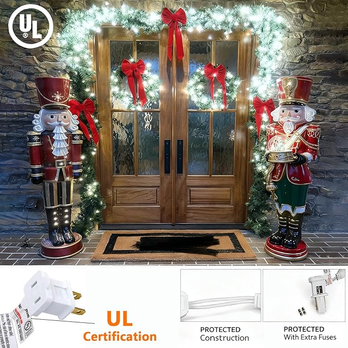 50 Counts Cool White LED Christmas Lights, 25ft Commercial Grade Outdoor String Lights - Waterproof UL Certified | Lumora