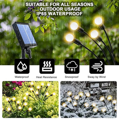Solar Pathway Lights Outdoor, 4 Pack Solar Powered Landscape Path Lights, Upgraded IP65 Waterproof Auto On/Off Solar Garden Lighting for Path Walkway Yard Lawn (Firefly Lights)