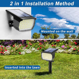 Solar Spot Lights Outdoor Waterproof IP65, 12 Pack Landscape Spotlights with 46 LEDs, 3 Modes Auto On/Off Solar | Lumora