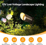LUTEC Solid Brass Low Voltage Landscape Lighting, 12V Heavy Duty Waterproof Landscape Spotlights, Adjustable Bronze | Lumora