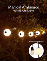 Brightech Bundle: 27 ft Solar String Lights, 1W Soft White + 30 ft Orb Plug in String Lights Warm White | Lumora
