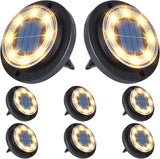Flacchi Solar Lights Outdoor - Solar Powered Ground Lights Outdoor Solar Disk Light Waterproof Landscape Light for | Lumora