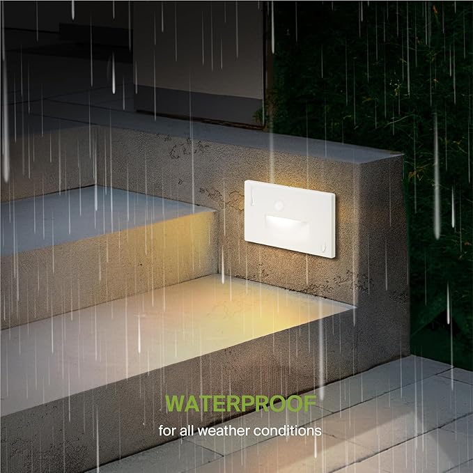 ASD LED Recessed Step Light Fixture, Outdoor & Indoor Stair Tread Lighting | 3CCT, Motion Sensor, Waterproof, ETL | Lumora