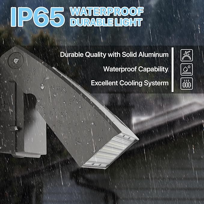 HYPERLITE LED Wall Pack Light: 40W 3000K Wall Pack Lights Outdoor with Dusk to Dawn Photocell, 5200lm ETL Listed | Lumora