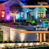 RGBW Low Voltage Landscape Lights, 16 Color Changing Outdoor Landscape Lighting with Remote Control IP67 Waterproof | Lumora
