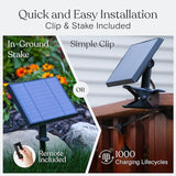 Bundle: 48Ft String Lights + 6Ft Extension Cord:Ambience Pro – Solar Power Remote Control Outdoor String Lights | Lumora