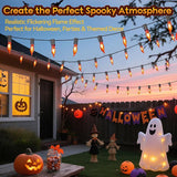 Enchanting Spooky Glow, 25Ft Flickering Flame Halloween Lights with 12 C18 Vintage Bulbs, Weatherproof & | Lumora