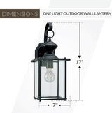 Generation Lighting 8458-12 Jamestowne Outdoor Wall Lantern Outside Fixture, One - Light, Black | Lumora