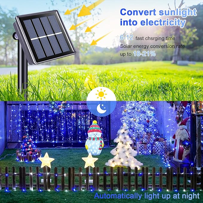 JMEXSUSS 200 LED Solar Rope Lights for Christmas Decor, 72ft IP 65 Outdoor Waterproof Christmas Rope Lights with 8 | Lumora