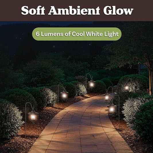 Pure Garden Hanging Solar Coach Lights, 26 Outdoor Lights with Hanging Hooks, Set of 4