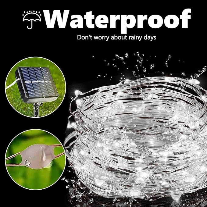 Lomotech Solar String Lights Outdoor - 2 Pack Total 66ft 200LED Solar Fairy Lights Waterproof 8 Modes Twinkle | Lumora