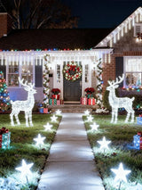 Flacchi Meteor Shower Icicle Lights - 5 Tubes 20" Each 270 LED Cascading Raindrop Lights, Timer Outdoor Waterproof | Lumora