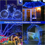100FT 300 LED Christmas Lights Outdoor, Blue Christmas Tree Lights with 8 Modes Waterproof, Plug in Green Wire | Lumora
