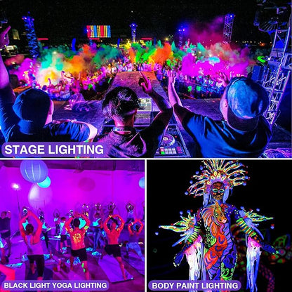 SUNVIE 2 Pack Halloween Spotlight Outdoor Black Light Spotlight Outdoor Waterproof 12W Purple Spot Lights Outdoor Halloween Black Lights Outdoor Blacklight Spotlight with US Plug for Glow Party Stage