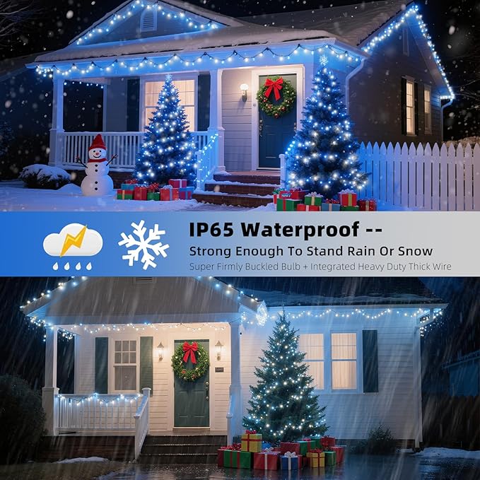 XTF2015 Christmas String Lights, 105ft 300 LED Christmas Lights 8 Modes Memory Function & Timer- UL Certified | Lumora