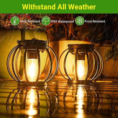 KOOPER Solar Lanterns Outdoor Lights +Solar Pathway Lights Outdoor