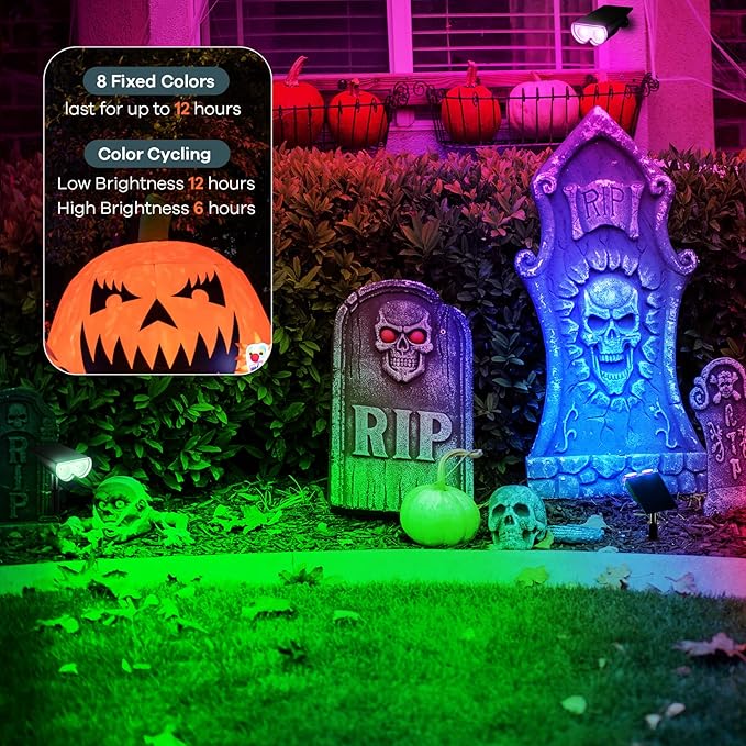 Linkind Multicolor Solar Spot Lights 4 Pack+ Warm White Solar Pathway Lights 8 Pack - Outdoor Security Flood Light | Lumora