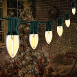 12FT C7 LED Christmas Lights Outdoor Indoor, Plug in Warm White String Lights for Porch, Railing, Staircase, Patio | Lumora