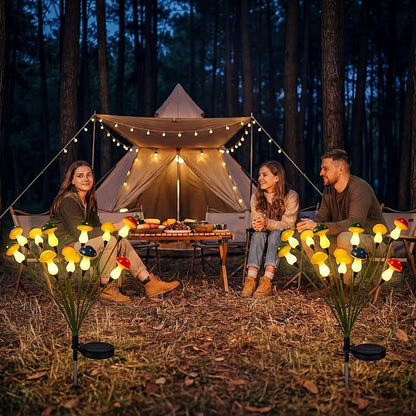 Riakrum 2 Pack Solar Mushroom Lights for Garden Decorative, 23 Inches 24 LED Waterproof Outdoor Light for Yard, Landscape, Path, Pathway, Lawn, Walkway, Driveway, Outside Backyard Decor