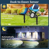 T-SUNUS Christmas Solar Powered LED Spot Light White 6000K, Separated Panel with 9.8ft Cable IP65 Waterproof | Lumora