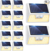 12 Pack Solar Lights Outdoor Motion Sensor, Waterproof Fence Lights with 3 Lighting Mode, Warm White LED Deck | Lumora