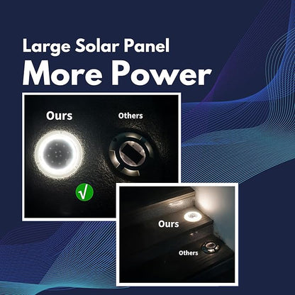 Solar Dock Lights, Crazy 48 LEDs Super Bright Disc Driveway Light, Outdoor Waterproof Flat Low Profile, Anti-Trip & Anti-Slip for Marine, Ground, Pool, Pier, Deck (Warm White, 12Pack)
