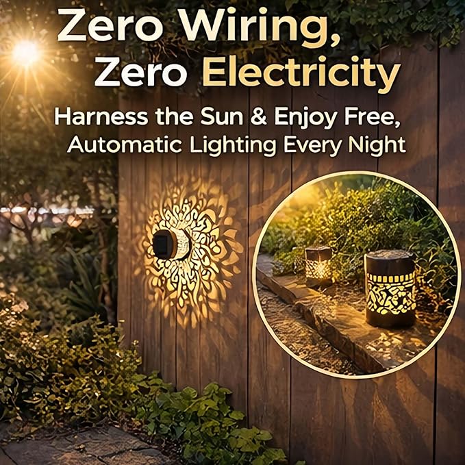 Decorative Solar Mandala Lights Outdoor, Metal Solar Powered Mandala Fence Lights for Garden Patio Yard, Waterproof Mandala Theme Outdoor Decor (5pcs)