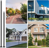 13FT Outdoor Solar Street Light Pole, Heavy Duty Galvanized Steel Lamp Post with Rebar Base, Waterproof for | Lumora