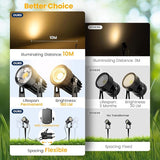 All-in-One Outdoor Low Voltage Landscape Lighting Kit, 8 Pack 3000K Landscape Spot Lights with 60W Transformer 65FT | Lumora